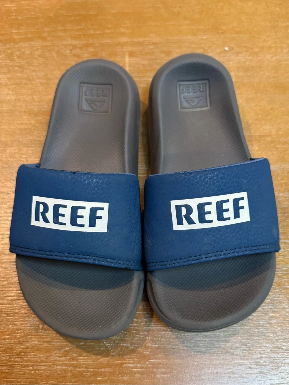 Reef Kids One Slide Sandals Gray Blue Size 2/3